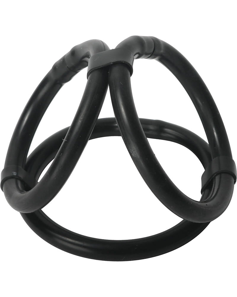 Trinity Vibes Triple Pleaser Silicone Cock Ring Black