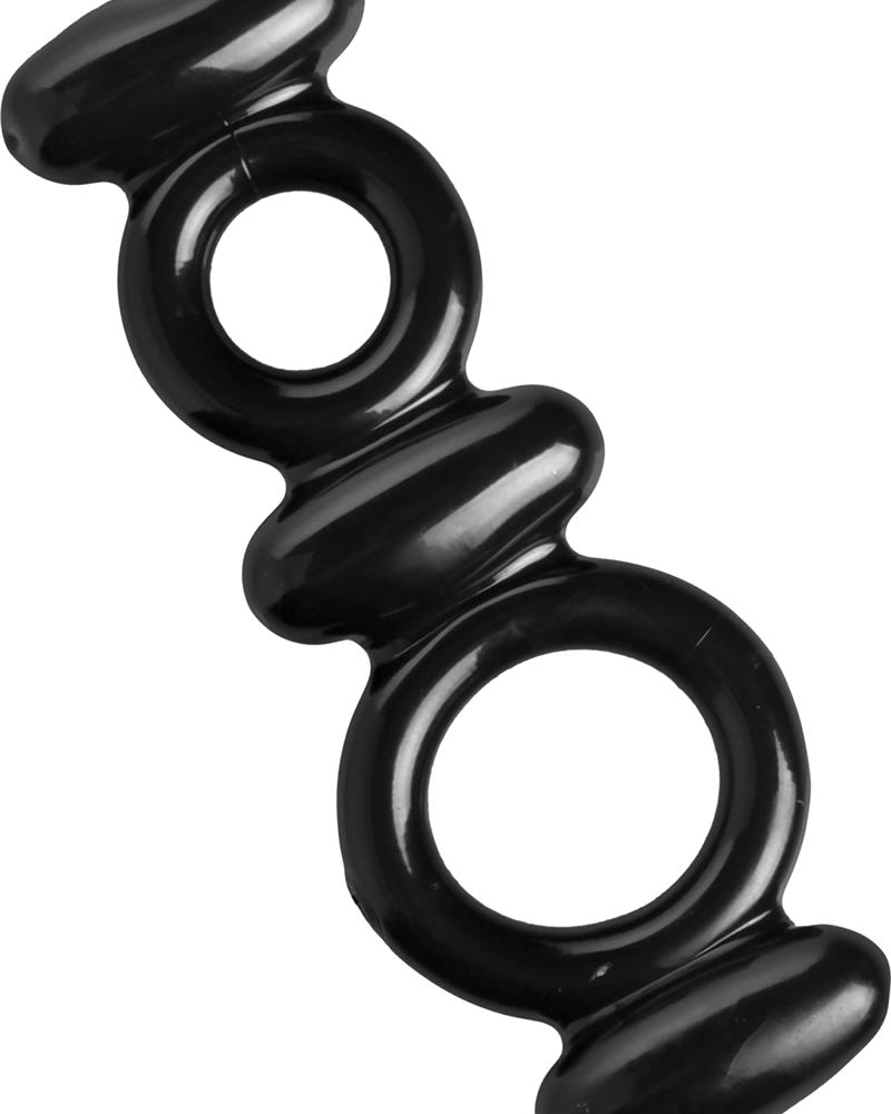 Trinity Vibes Dual Stretch To Fit Cock And Ball Ring Black