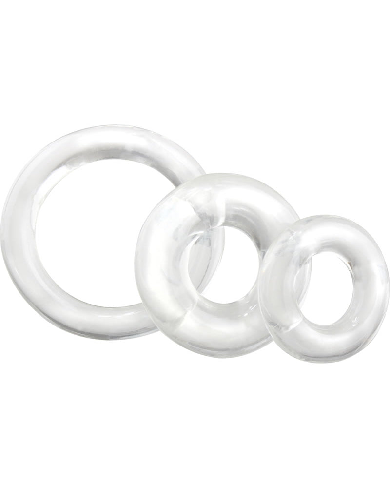 Ringo Cockrings 3 Sizes Per Pack Clear 6 Packs Per Counter Display