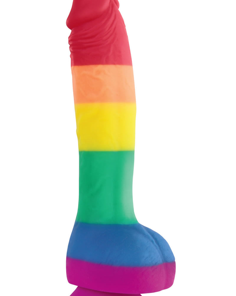 Consolador realista de silicona con bolas de 8 pulgadas y edición Pride de Colours