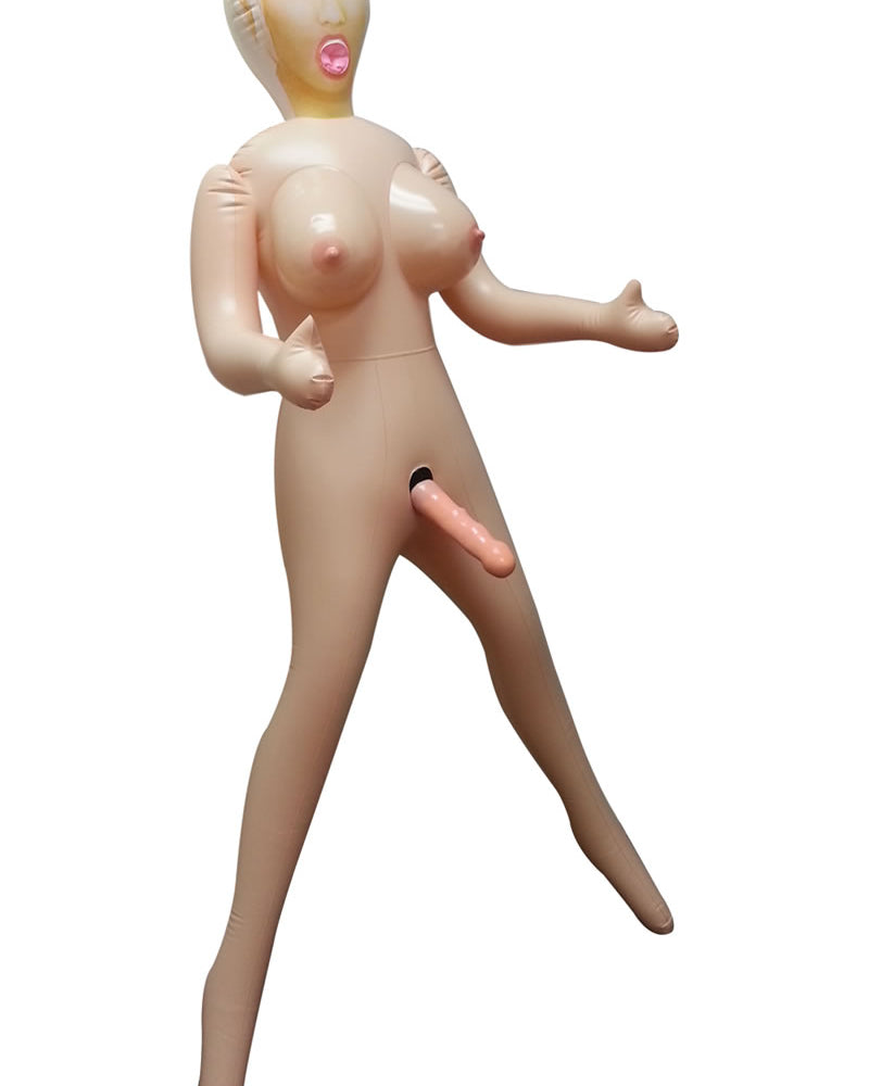 I Am Angie Vibrating Transexual Inflatable Love Doll Flesh 7 Inch Dong