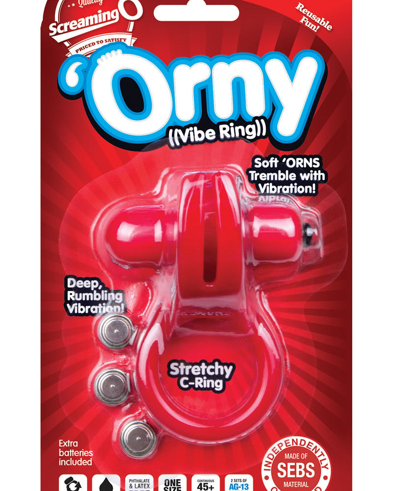 Orny Reuseable Ring Vibe Latex Free Waterproof Red