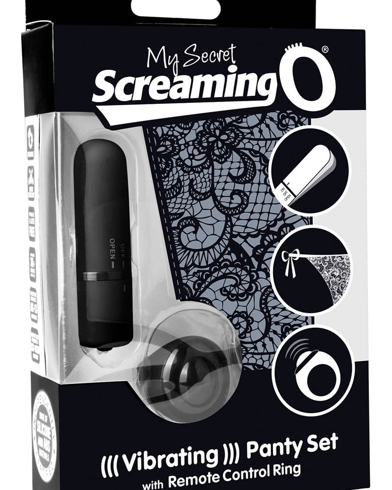 My Secret Vibrating Panty Set With Remote Control Ring Black