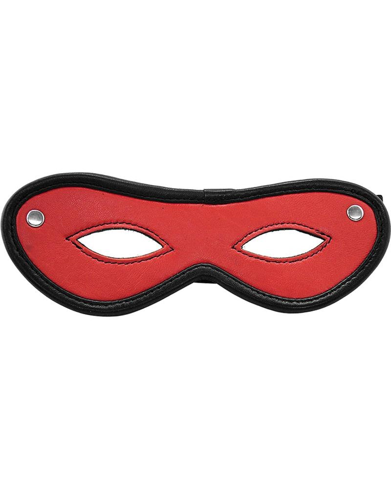Máscara de ojos abierta Rouge de cuero rojo