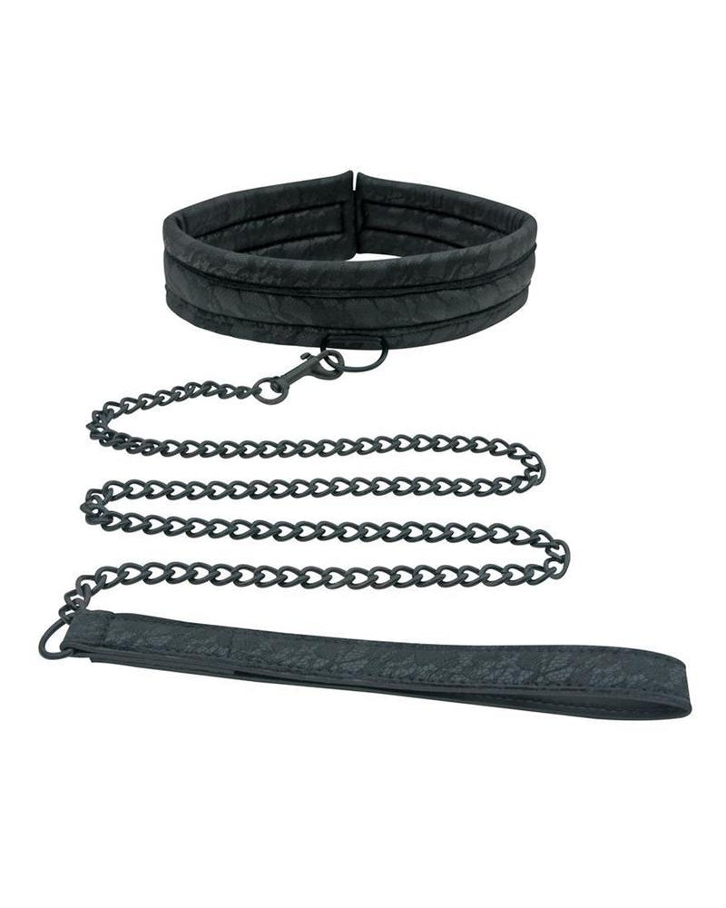 Conjunto de collar y correa de encaje Midnight negro