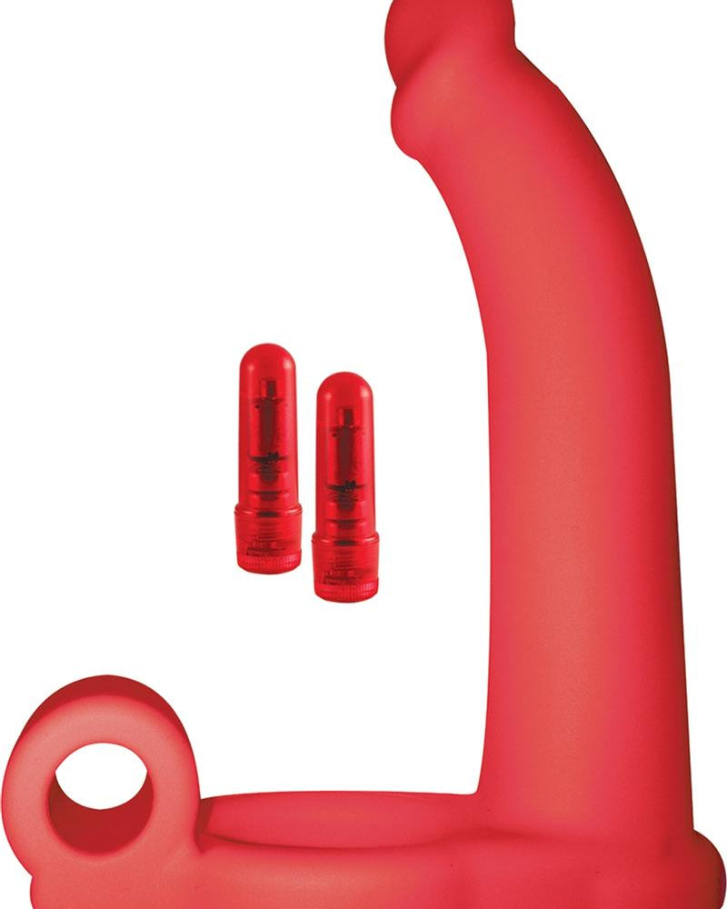 Double Pen Studmaker Cockring Red