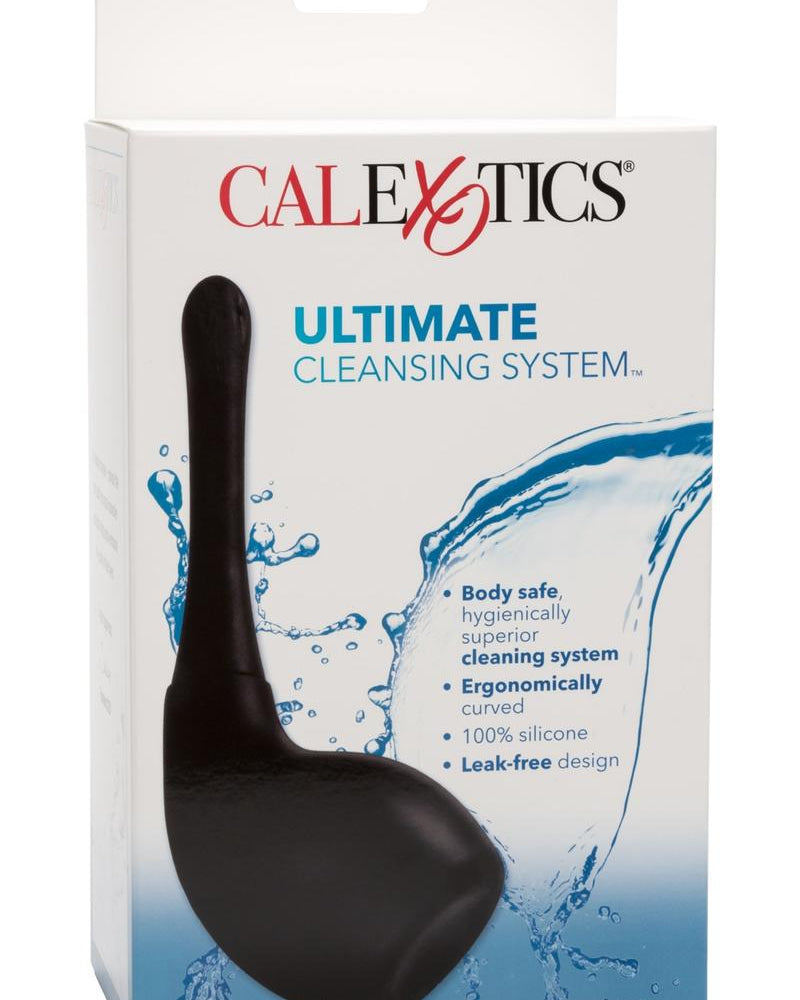 Ducha anal de silicona negra con sistema de limpieza definitivo