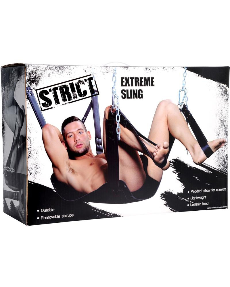 Correa de cuero ajustable Strict Extreme negra con forro