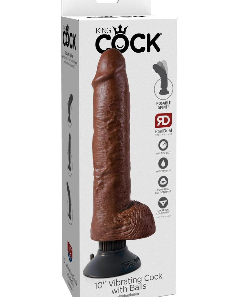 King Cock 10' Vibrating Cock With Balls
