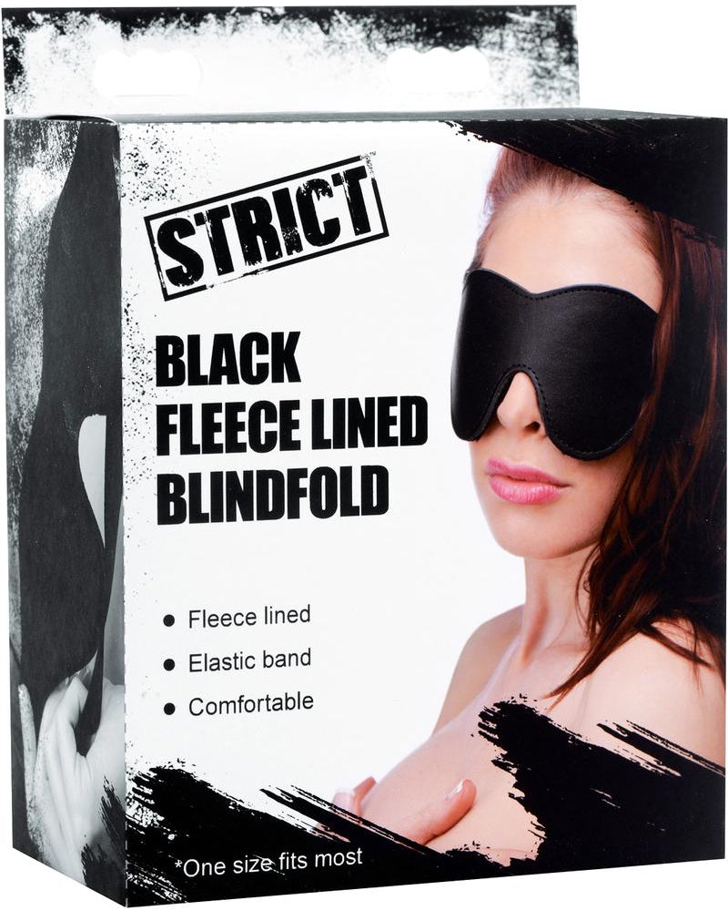 Venda para ojos con forro polar estricto, color negro