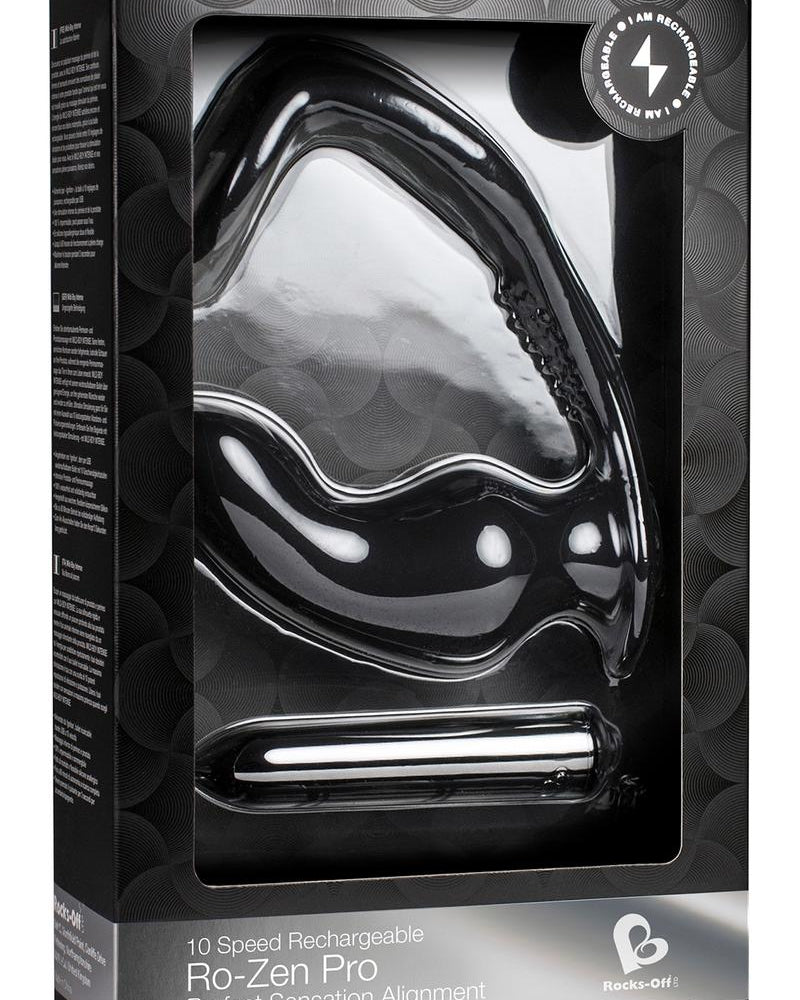 Ro-Zen Pro 10 Speed Rechargeable Silicone Waterproof Black