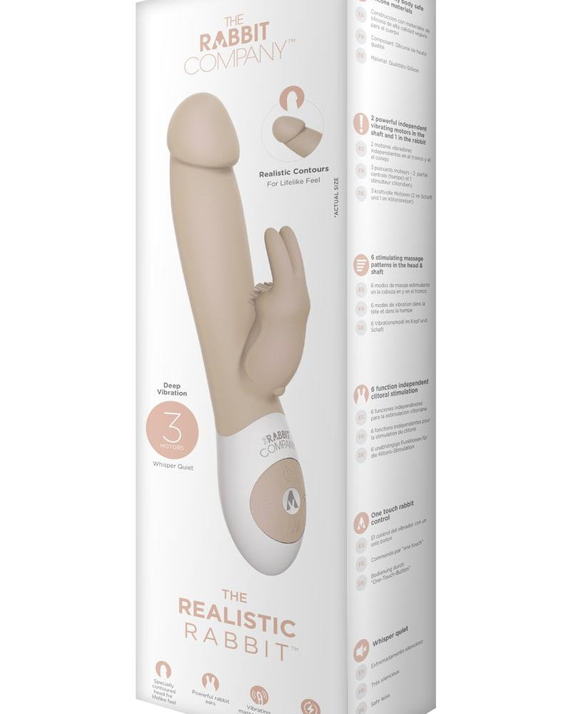 El conejo realista de silicona recargable por USB con triple vibración y resistente a salpicaduras