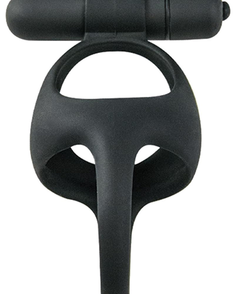 My Cock Ring Vibe Bullet and Scrotum Ring Black