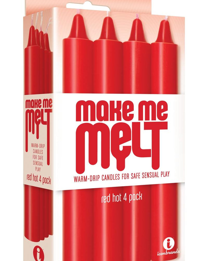 Velas de goteo cálidas Make Me Melt Red Hot, paquete de 4