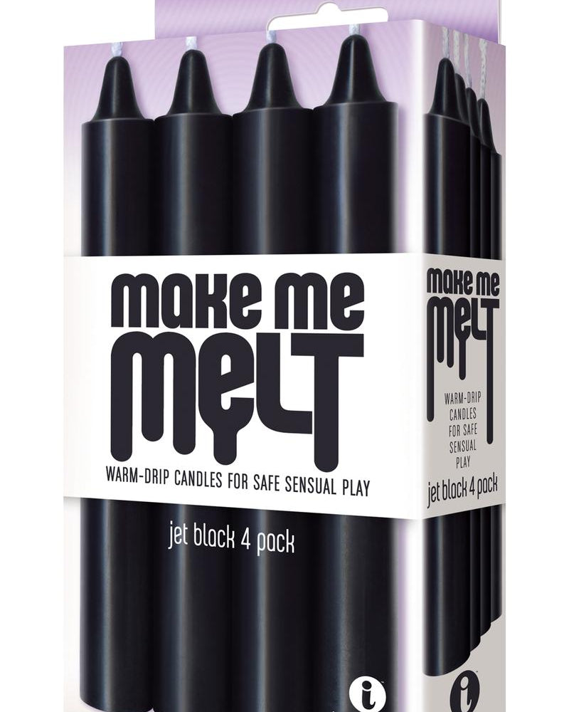 Velas de goteo cálidas Make Me Melt, color negro azabache, paquete de 4