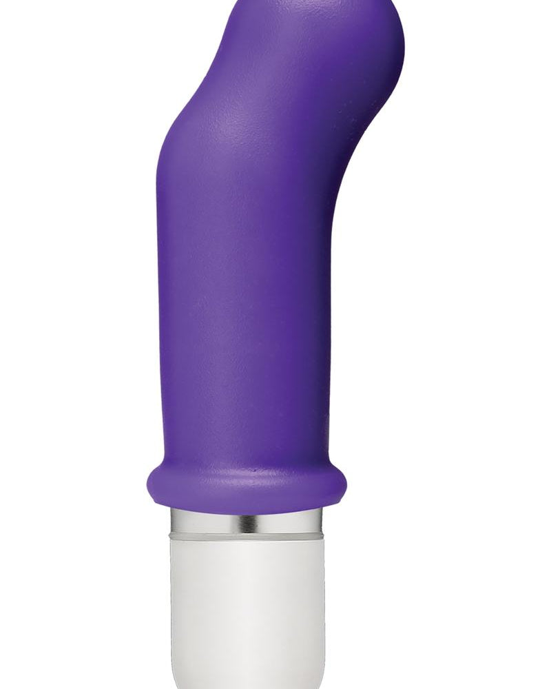 American Pop Pow 10 Function Silicone Vibrator With Sleeve Waterproof Purple 3.5 Inch