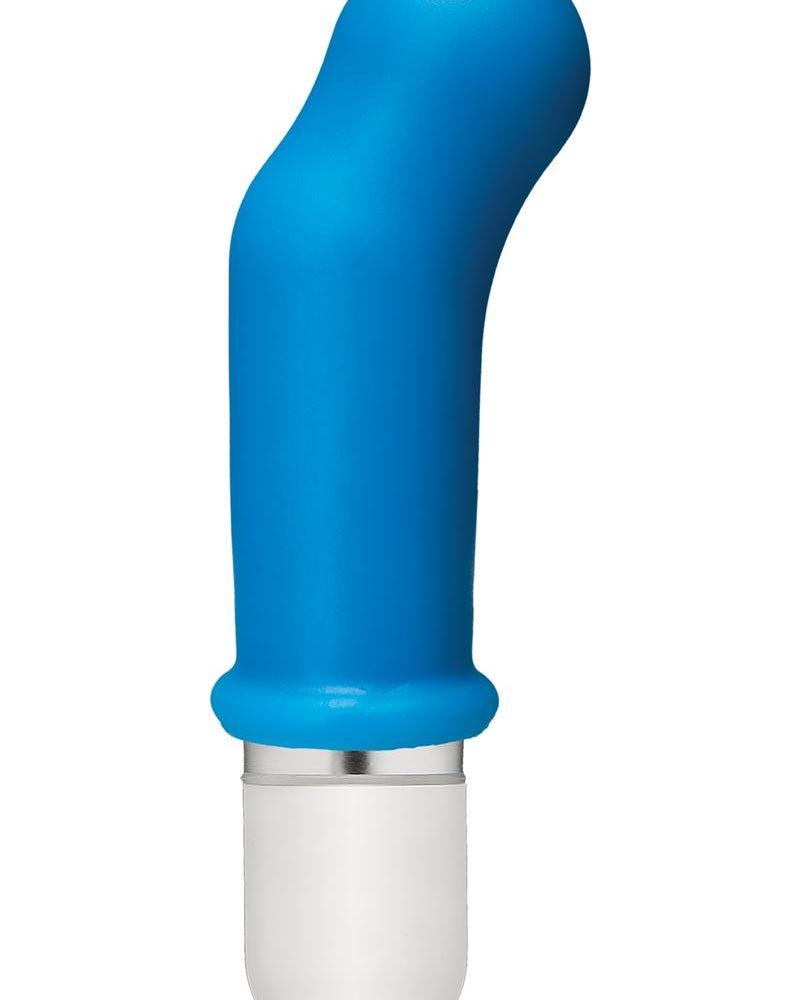 American Pop Pow 10 Function Silicone Vibrator With Sleeve Waterproof Blue 3.5 Inch