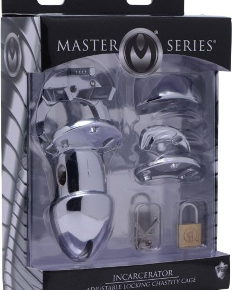 Master Series Incarcerator Adjustable Locking Chastity Cage Stainless Steel