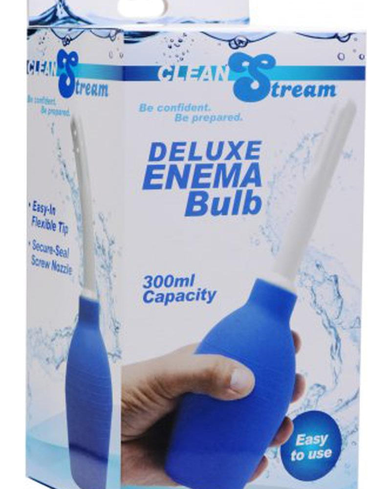 Pera para enema Clean Stream Deluxe de color azul, 300 mililitros