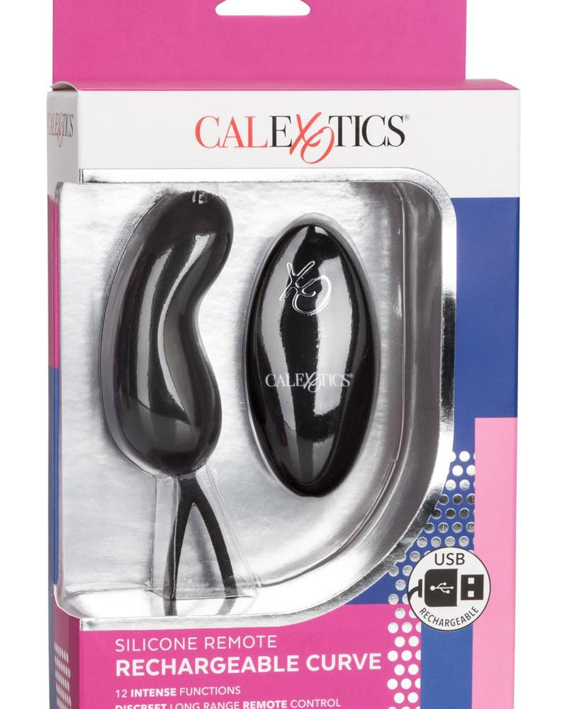 Control remoto inalámbrico de silicona recargable por USB Curve Bullet resistente al agua color negro