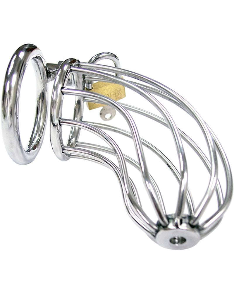 Rouge Metal Chasity Cock Cafe With Padlock Silver