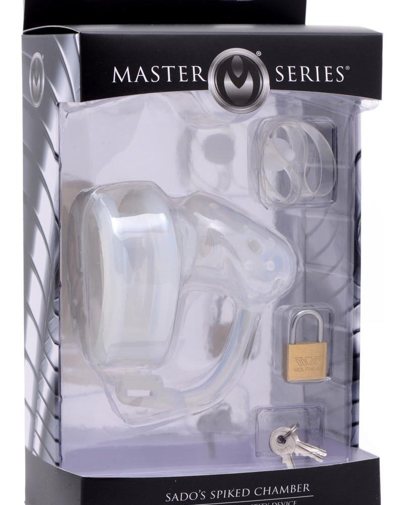 Master Series Sado`s Spiked Chamber Silicone Male Chastity Device White