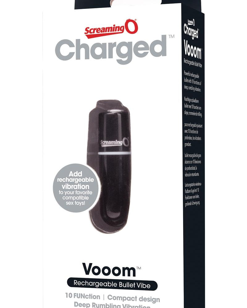 Charged Vooom Rechargeable Bullet Vibe Waterproof Black