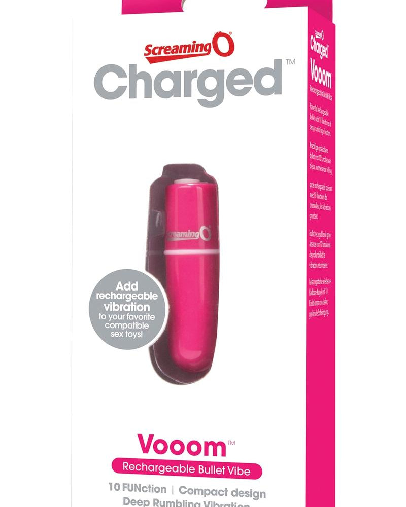 Charged Vooom Rechargeable Bullet Vibe Waterproof Pink