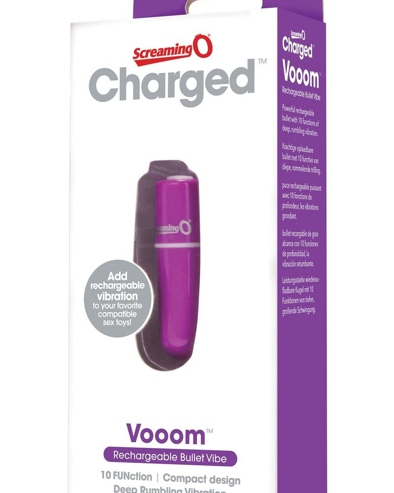 Charged Vooom Rechargeable Bullet Vibe Waterproof Purple
