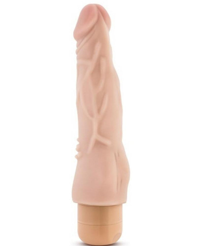 Vibrador realista Dr. Skin Cock Vibe 04 resistente al agua, color beige, 8 pulgadas