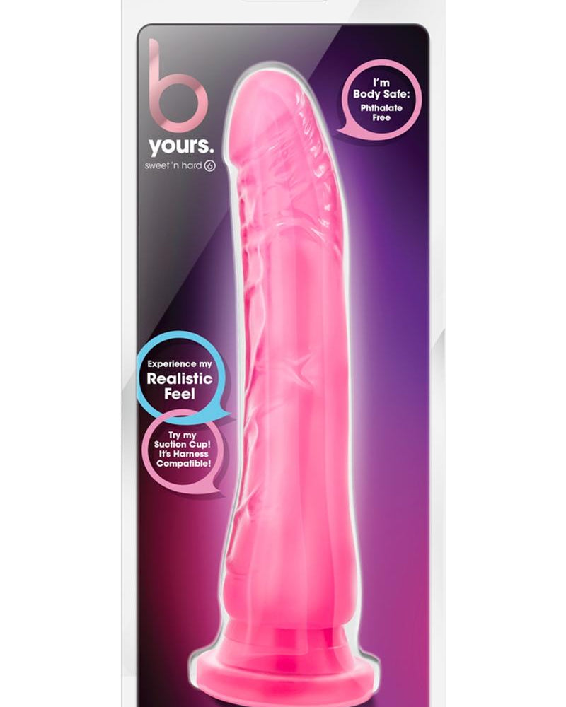 B Yours Sweet N Hard 06 Pene realista de gelatina rosa de 8,5 pulgadas
