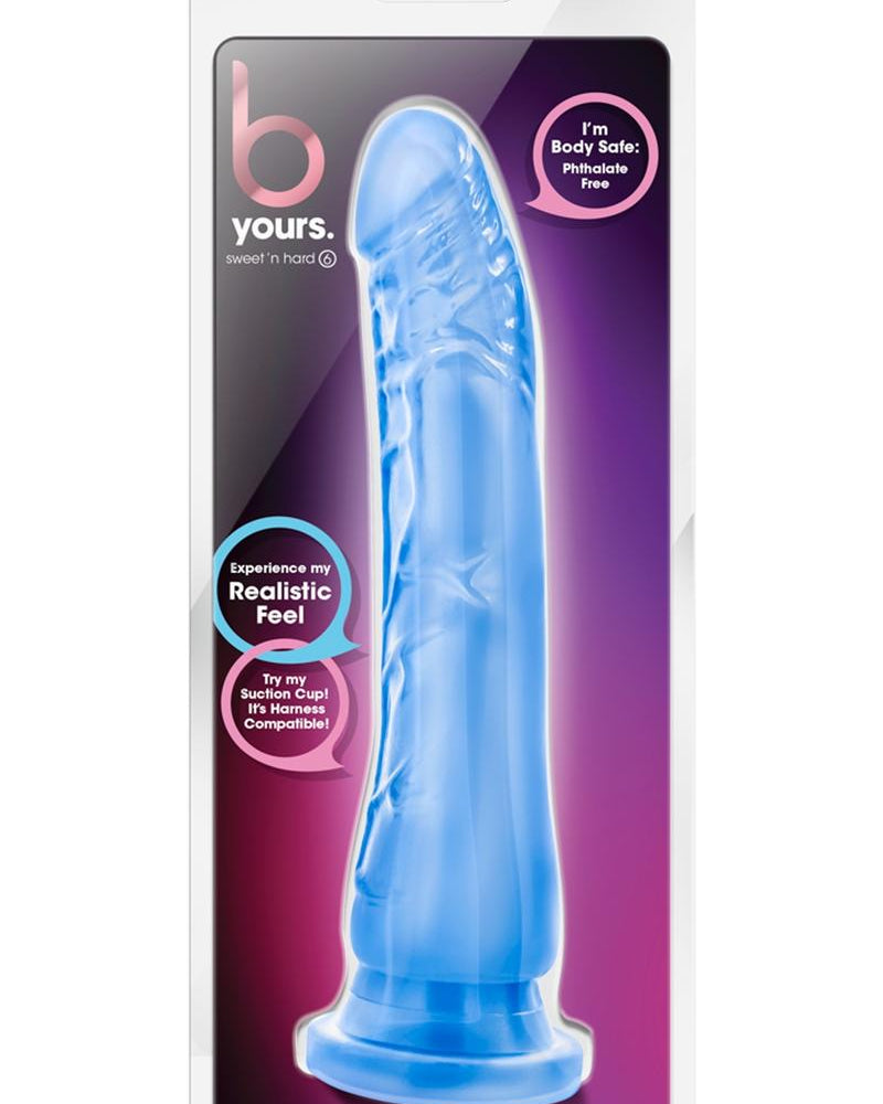 B Yours Sweet N Hard 06 Jelly - Pene realista azul de 8,5 pulgadas