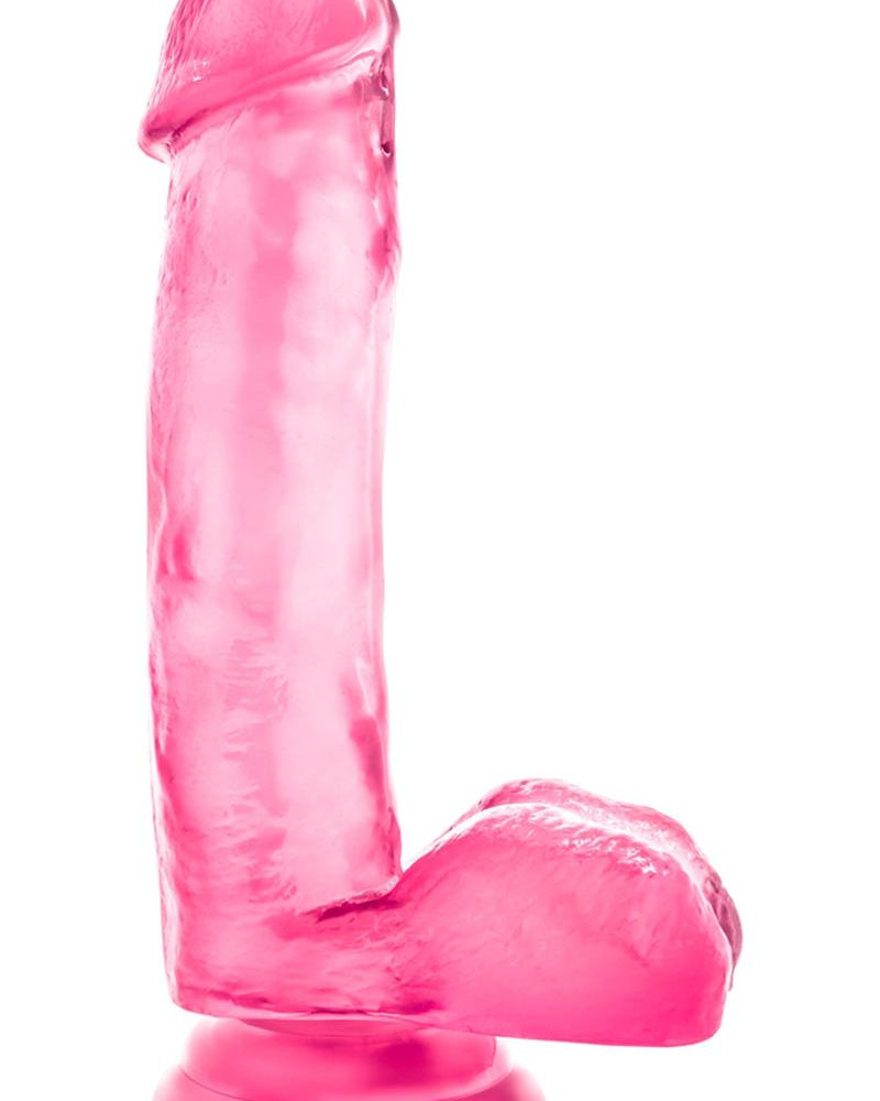 B Yours Sweet N Hard 01 Pene realista con bolas rosa de 7 pulgadas