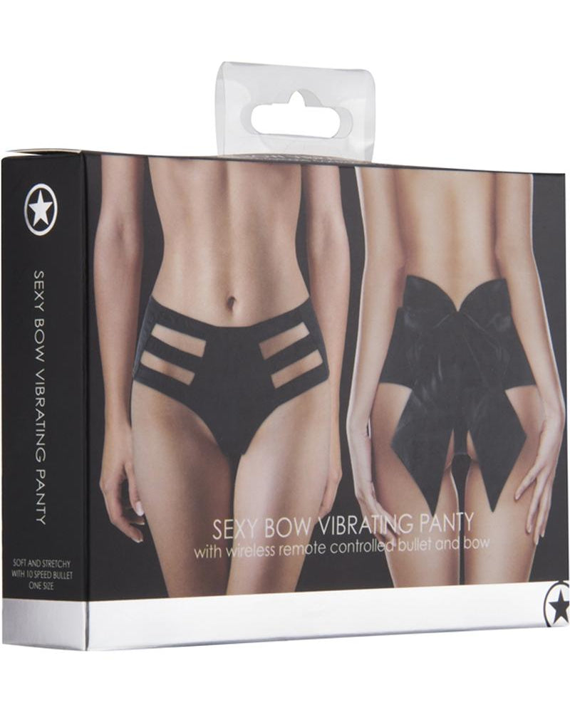 Ouch Sexy Bow Vibrating Panty With Wireless Remote Controlled Bullet And Bow Waterproof Black