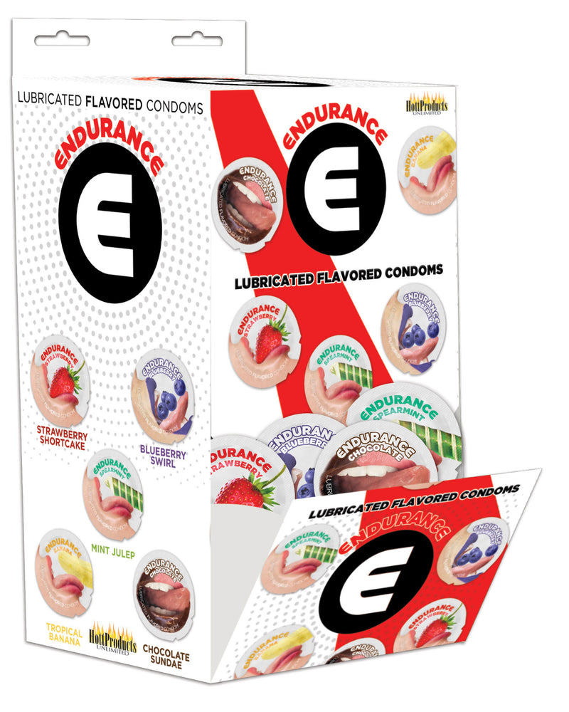 Endurance Condoms - 144 Count Wall Mount Display - Assorted Flavors
