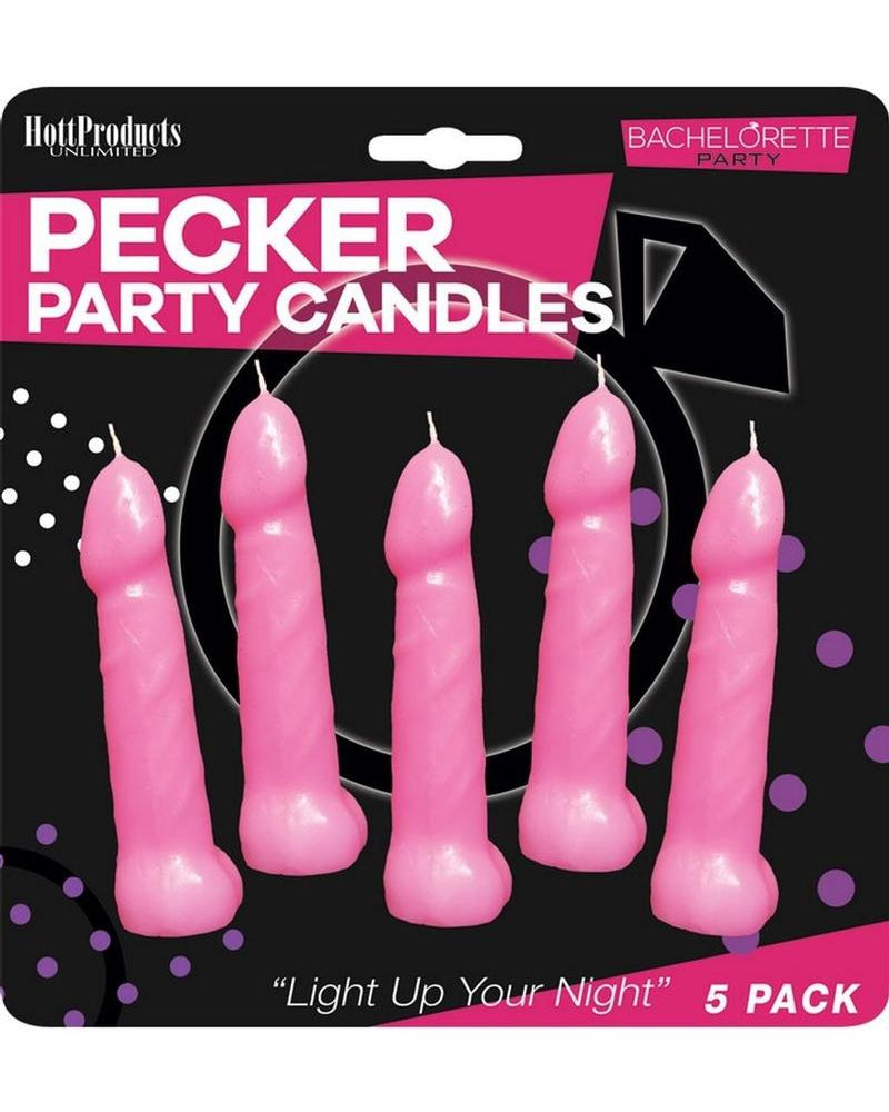 Velas para despedida de soltera con forma de pene, color rosa, 5 unidades por paquete