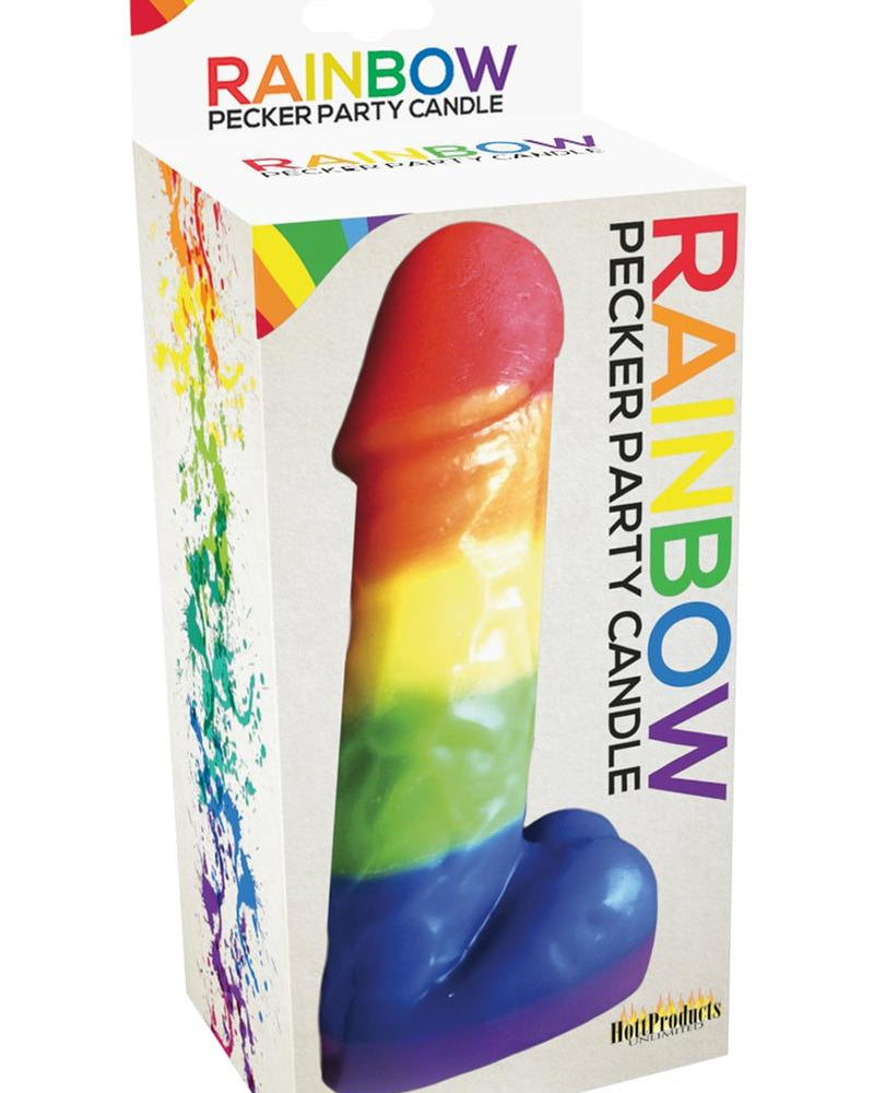 Vela de fiesta Rainbow Pecker multicolor de 7,5 pulgadas