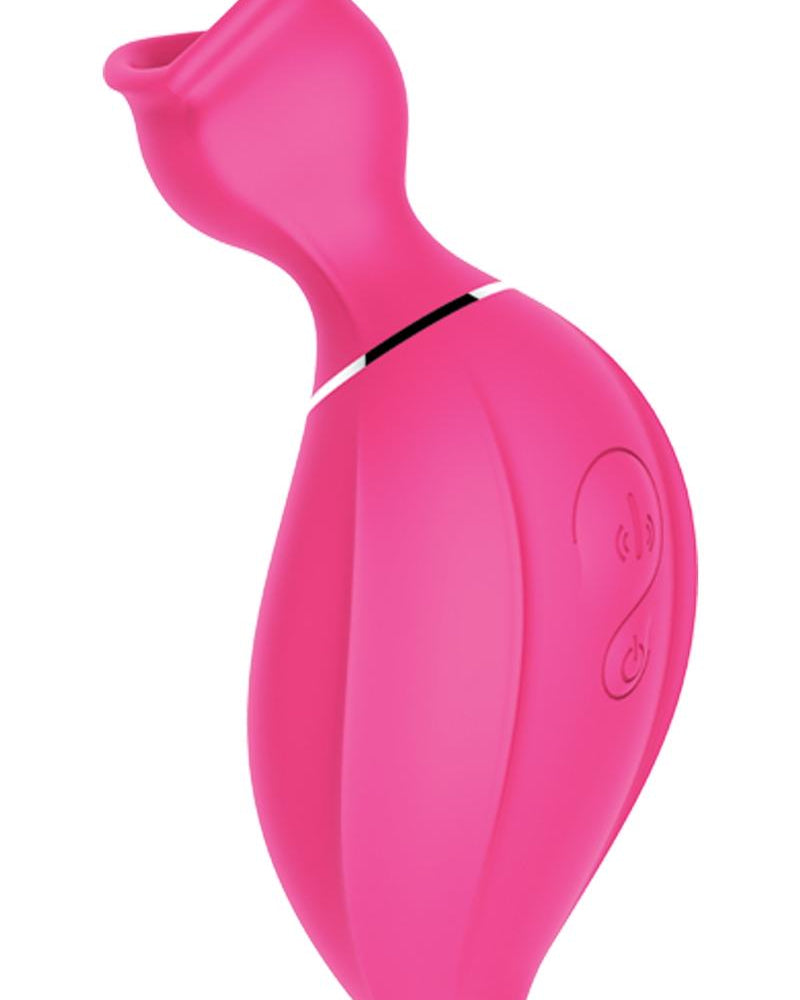 Vibrador de succión de clítoris recargable de silicona Bliss Allure resistente al agua color magenta