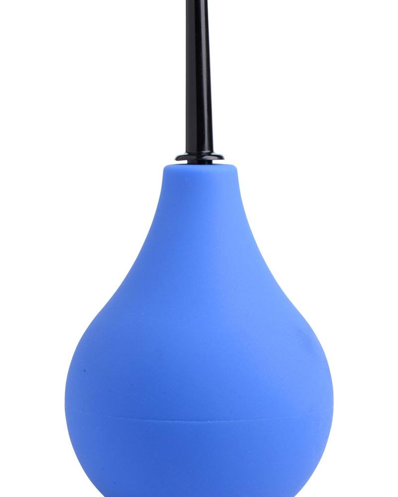 Ducha anal con válvula unidireccional Clean Stream Premium de color azul de 225 mililitros