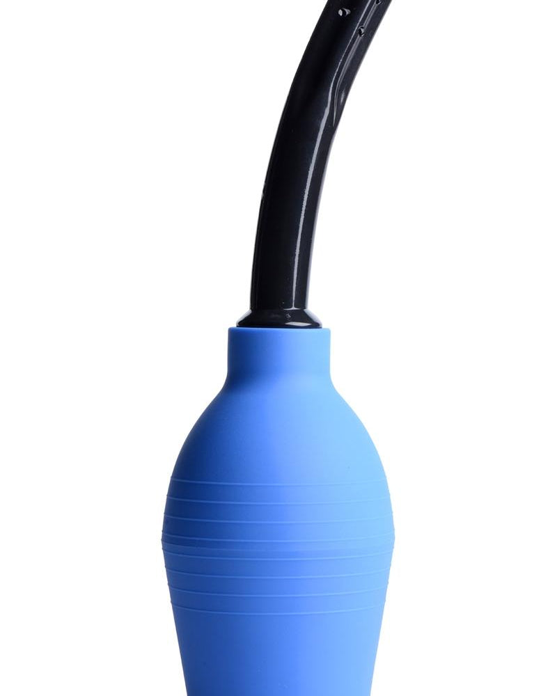 Pera para enema con válvula unidireccional Clean Stream Premium, color azul, 300 mililitros