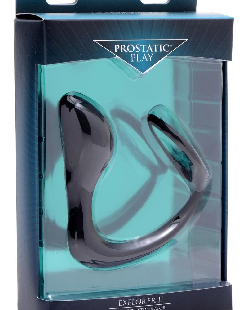Estimulador de próstata y anillo para el pene Prostatic Play Explorer 2 de silicona color negro