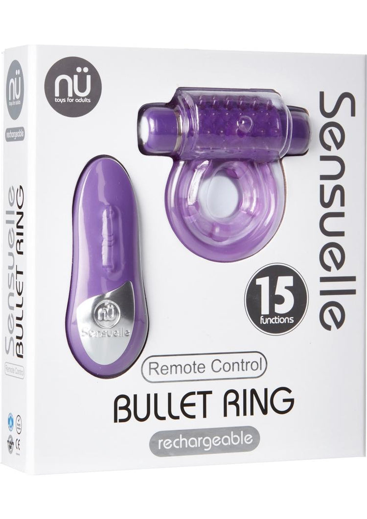 Anillo bala recargable con control remoto inalámbrico Nu Sensuelle 15X, resistente al agua, color azul