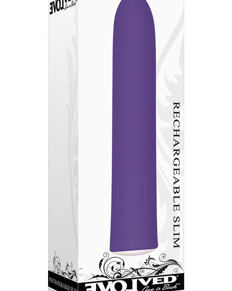 Rechargeable Slim Vibrator Waterproof - Purple