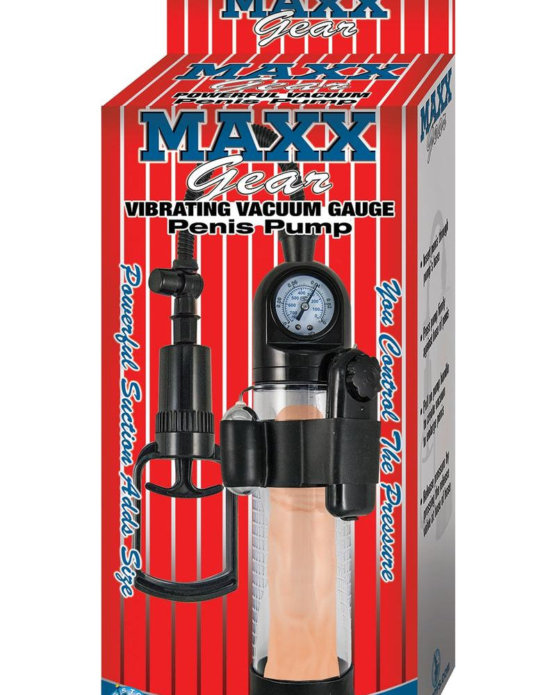 Maxx Gear Vibrating Vacuum Gauge Penis Pump Clear