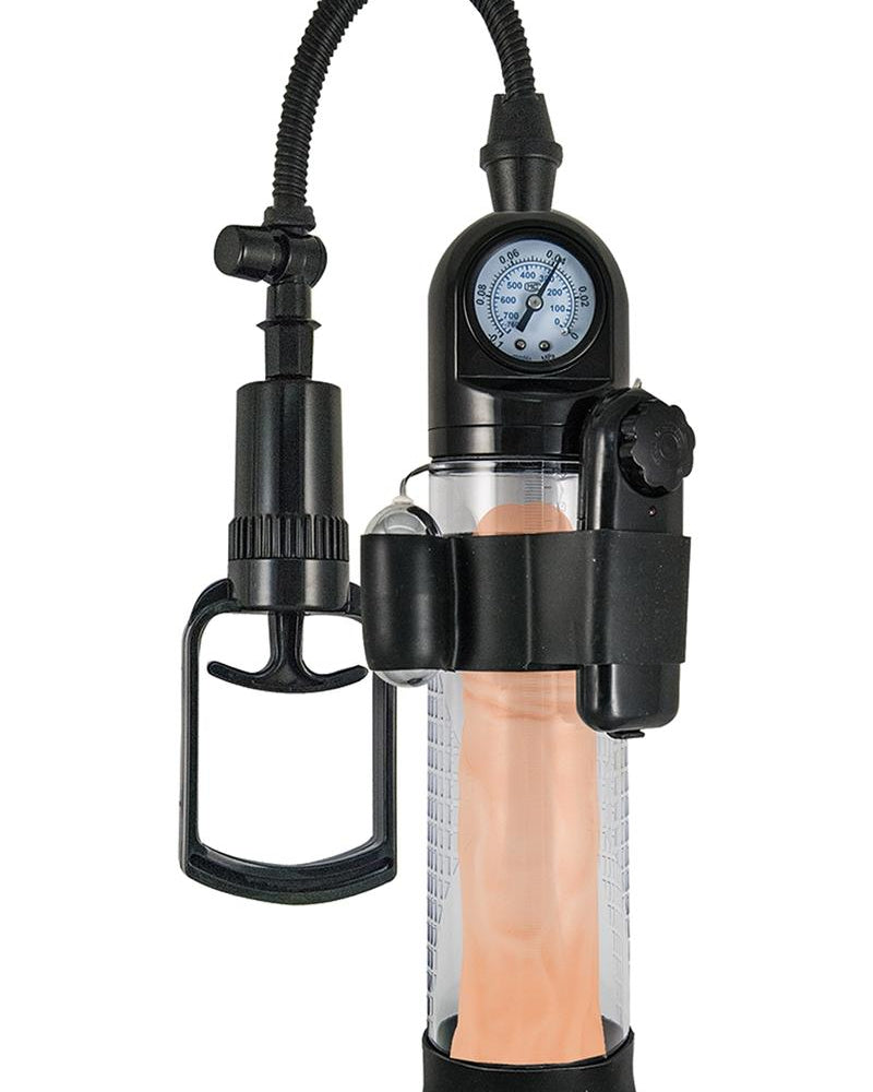 Maxx Gear Vibrating Vacuum Gauge Penis Pump Clear