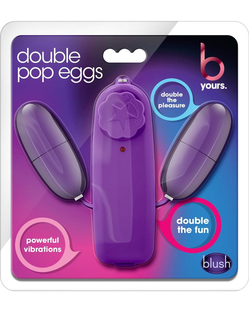 B Yours Double Pop Eggs With Remote Waterproof Purple