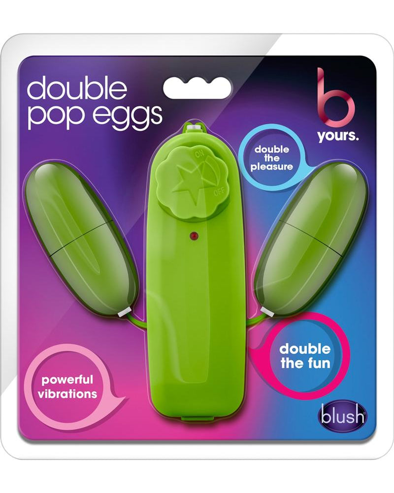 B Yours Double Pop Eggs With Remote Waterproof Lime