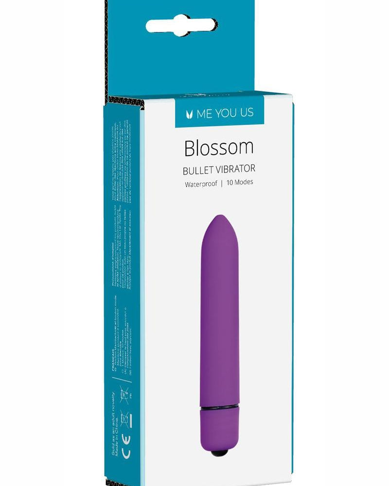 Vibrador bala Minx Blossom de 3,7 pulgadas, 10 modos, resistente al agua, color morado