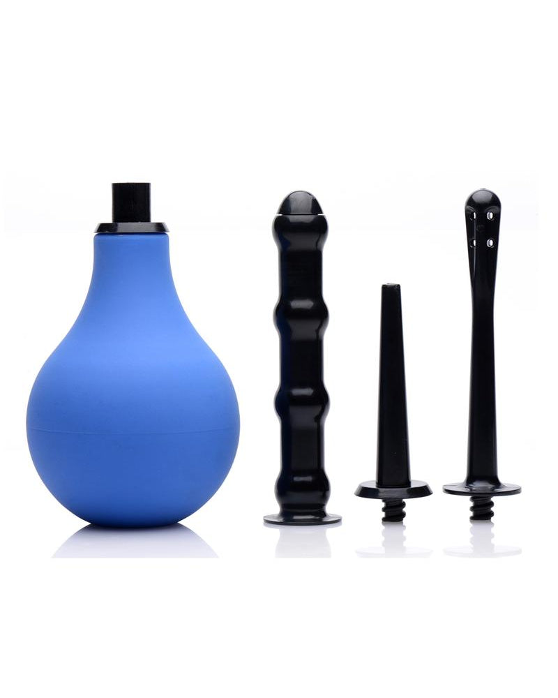 Juego de ducha anal unidireccional Clean Stream Premium azul