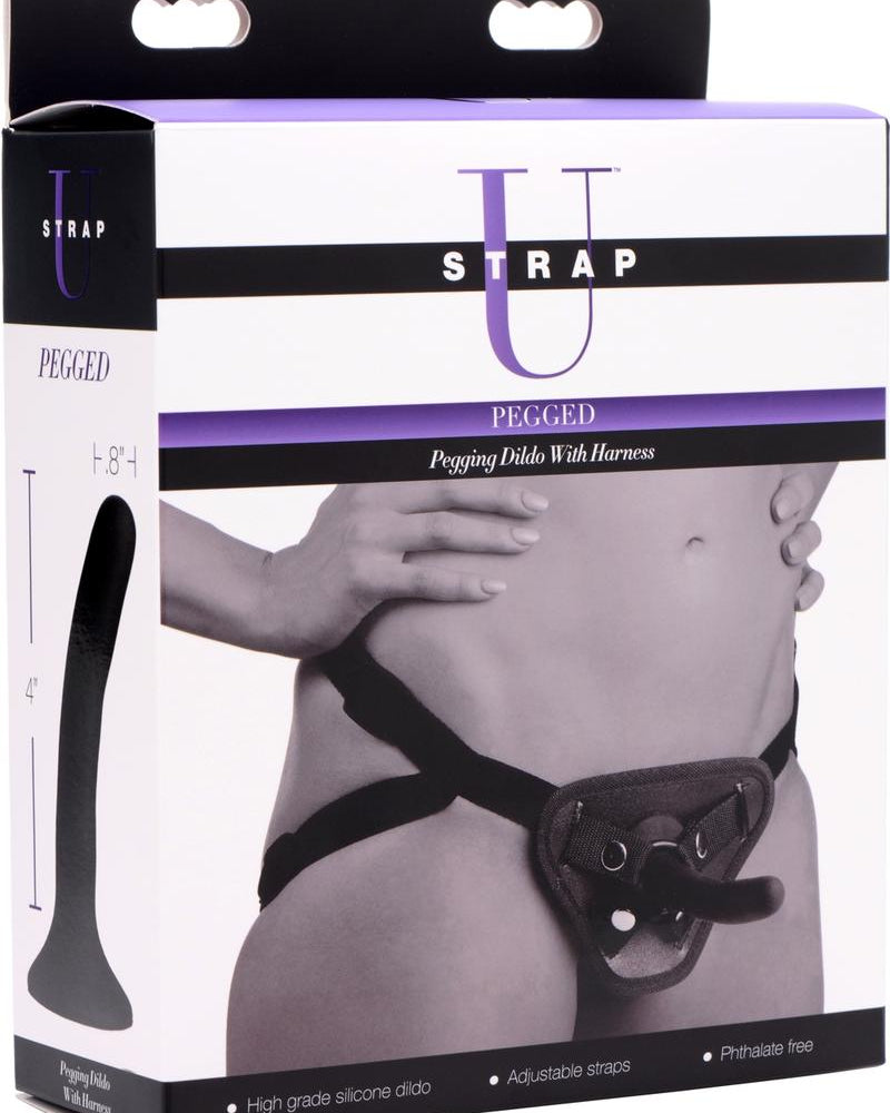 Consolador con correa en forma de U y arnés